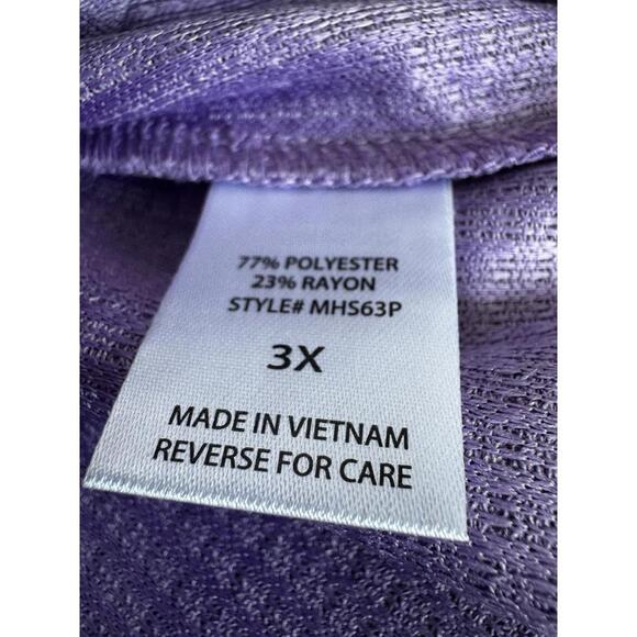 Andree NWT Waffle Knit Lavender Pullover Soft Cozy Lightweight  Thermal 3X - Picture 4 of 5